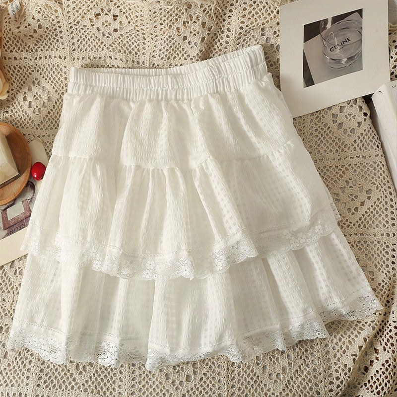 Sweet Lace Check Skirt  HA1858 - Image 3