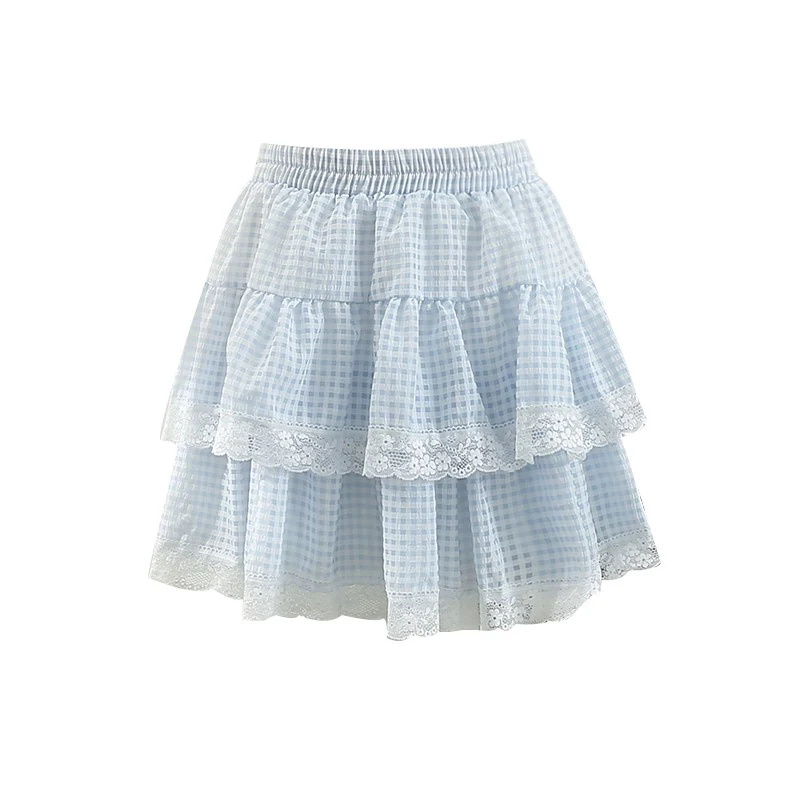 Sweet Lace Check Skirt  HA1858 - Image 4