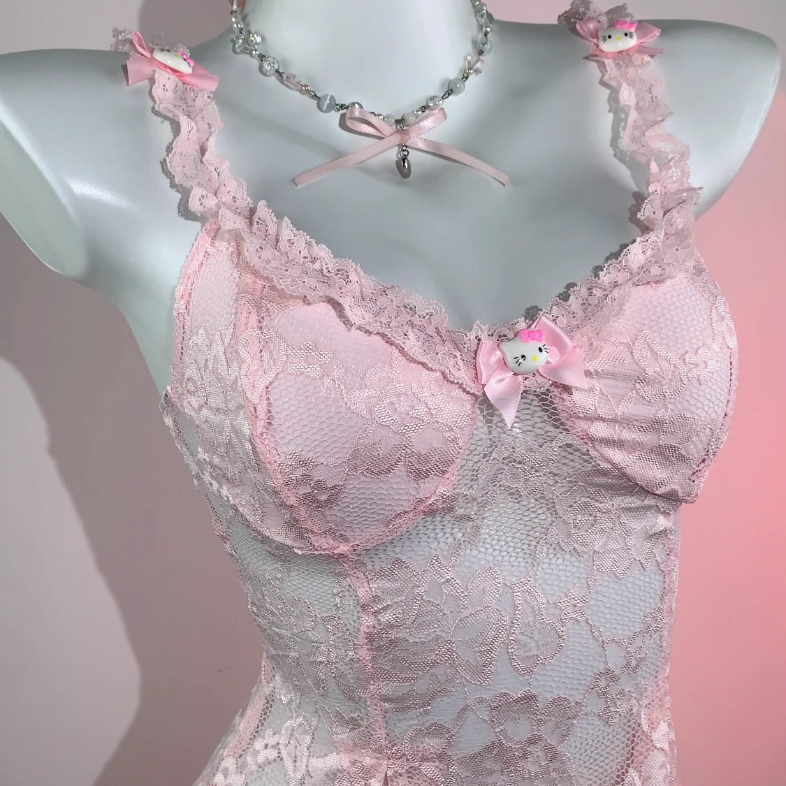 Sweet Lace pink dress HA2508 - Image 3
