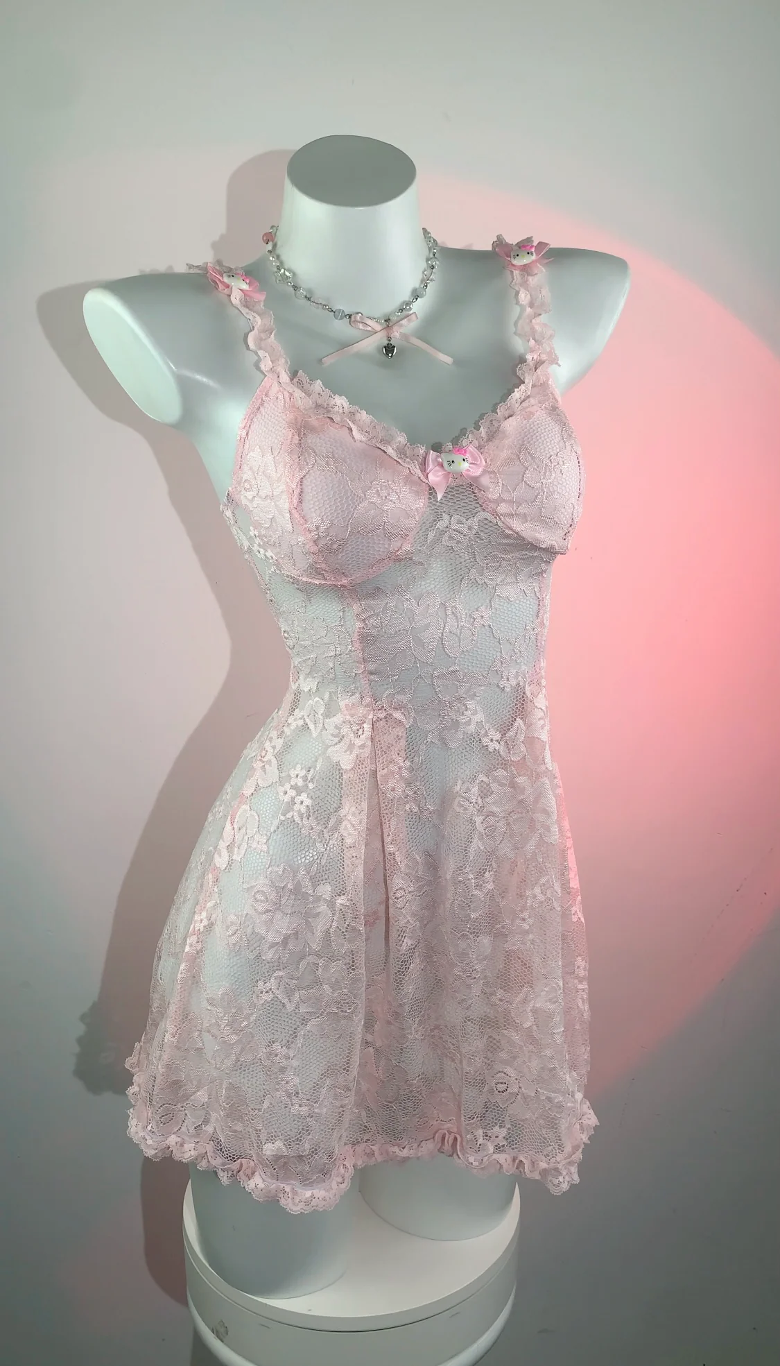 Sweet Lace pink dress HA2508 - Image 4