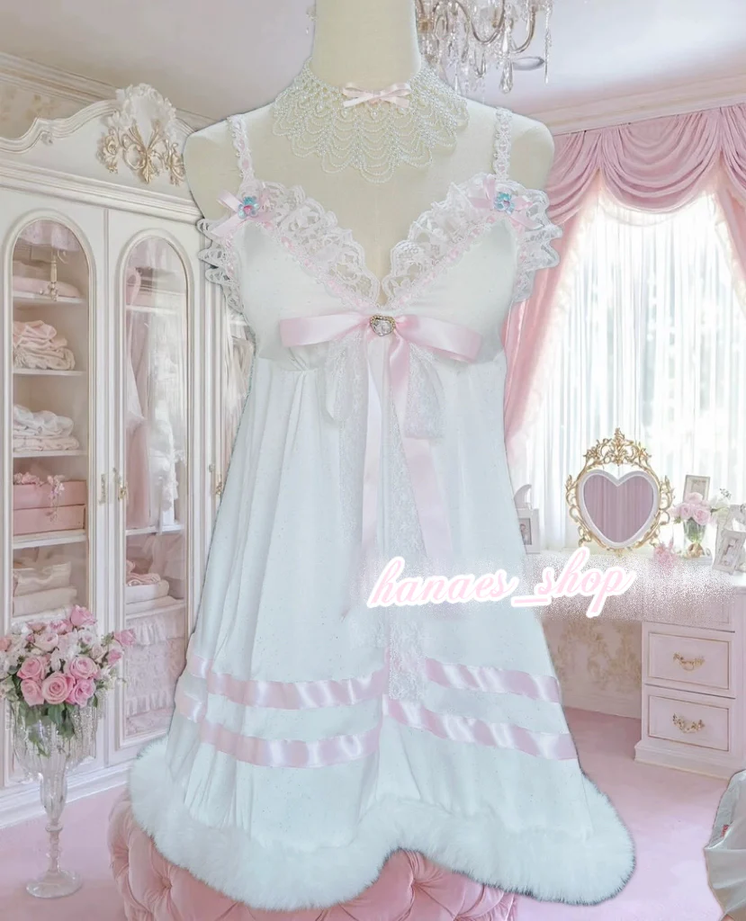 Sweet Lace Plush Trim Dress HA29753 - Image 4