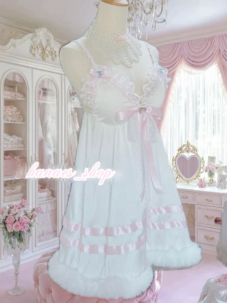 Sweet Lace Plush Trim Dress HA29753 - Image 6