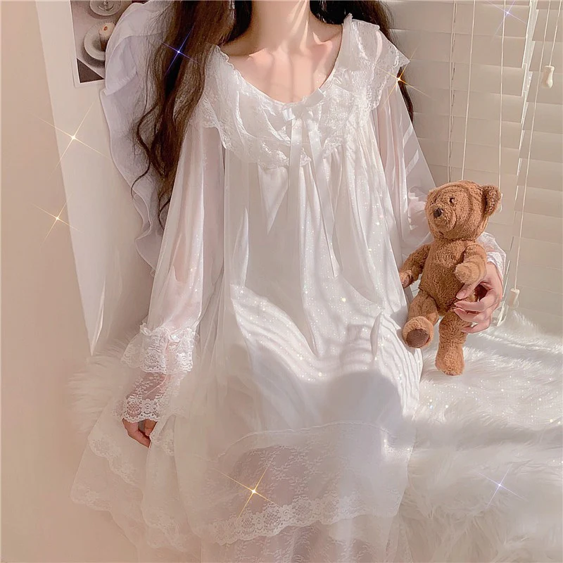 Sweet Mesh Bow Knot Nightdress  HA1290 - Image 2