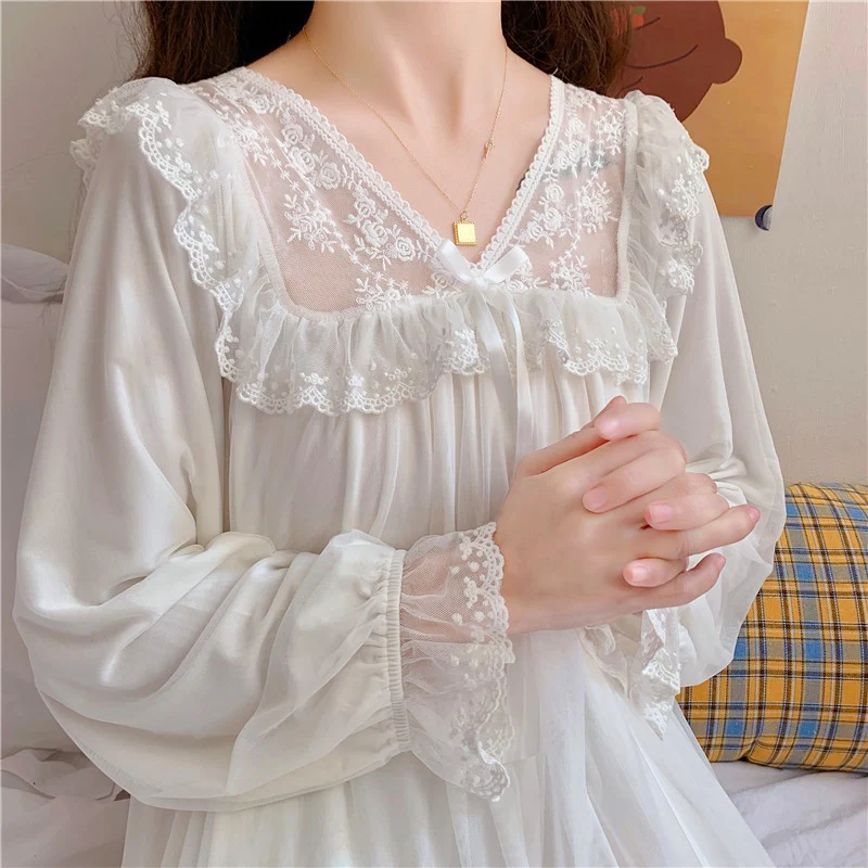 Sweet Mesh Bow Knot Nightdress  HA1290 - Image 3