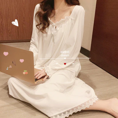 Sweet Mesh Bow Knot Nightdress  HA1290 - Image 6