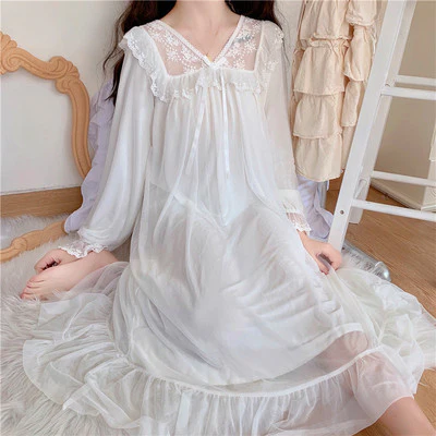 Sweet Mesh Bow Knot Nightdress  HA1290 - Image 7