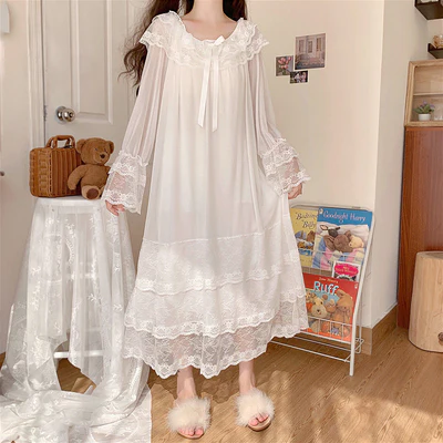 Sweet Mesh Bow Knot Nightdress  HA1290 - Image 8