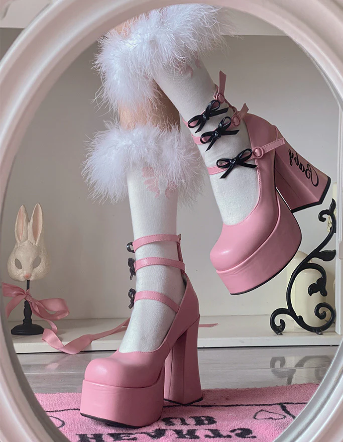 Sweet mid-heel lace-up shoes   HA1565 - Image 2
