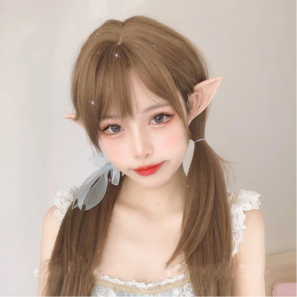Sweet oblique bangs, long straight hair   HA0235 - Image 2