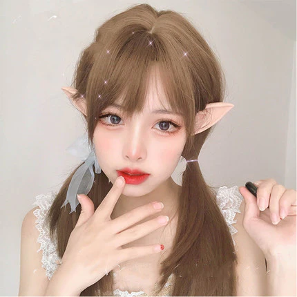 Sweet oblique bangs, long straight hair   HA0235 - Image 3