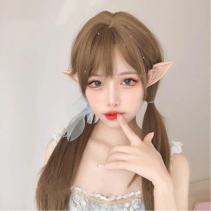 Sweet oblique bangs, long straight hair   HA0235 - Image 4