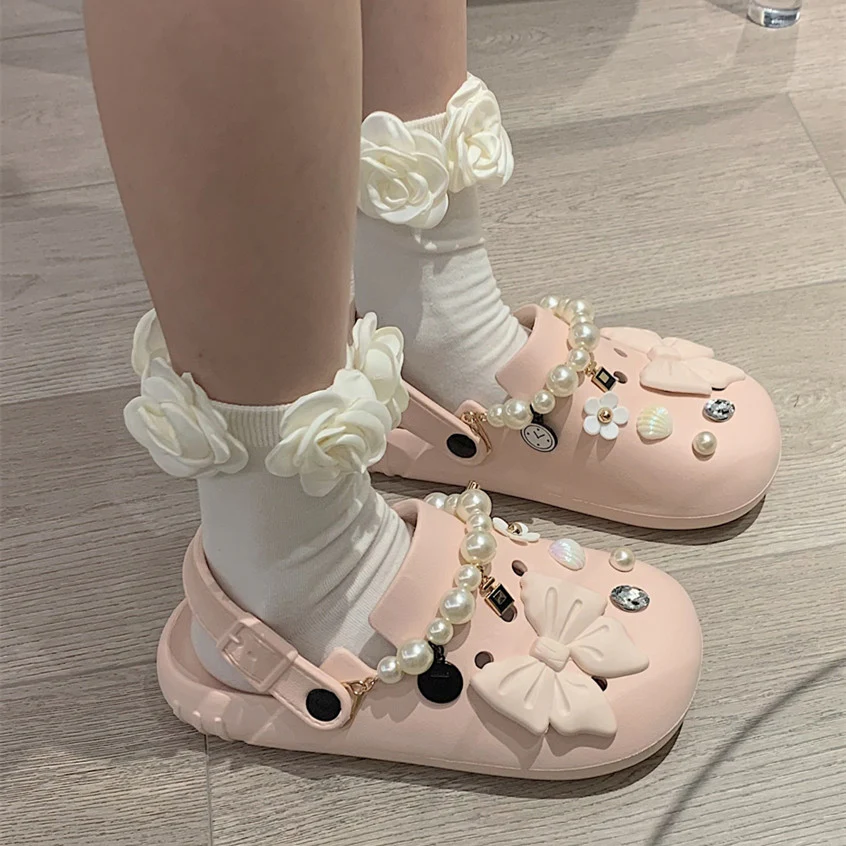 Sweet Pearl Bow Beach Slippers    HA0837 - Image 6