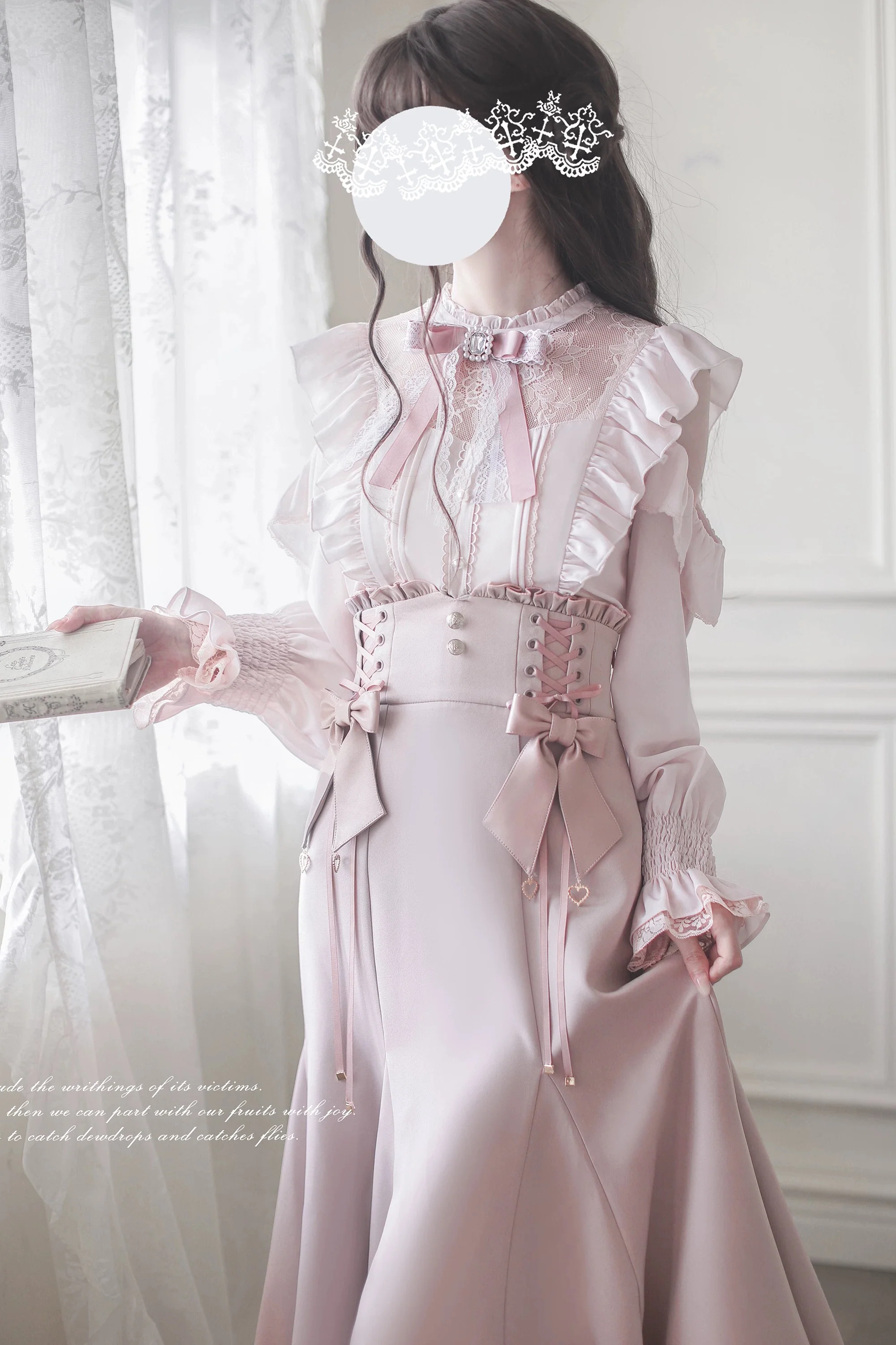Sweet Pink and White Bow Set HA29744 - Image 4