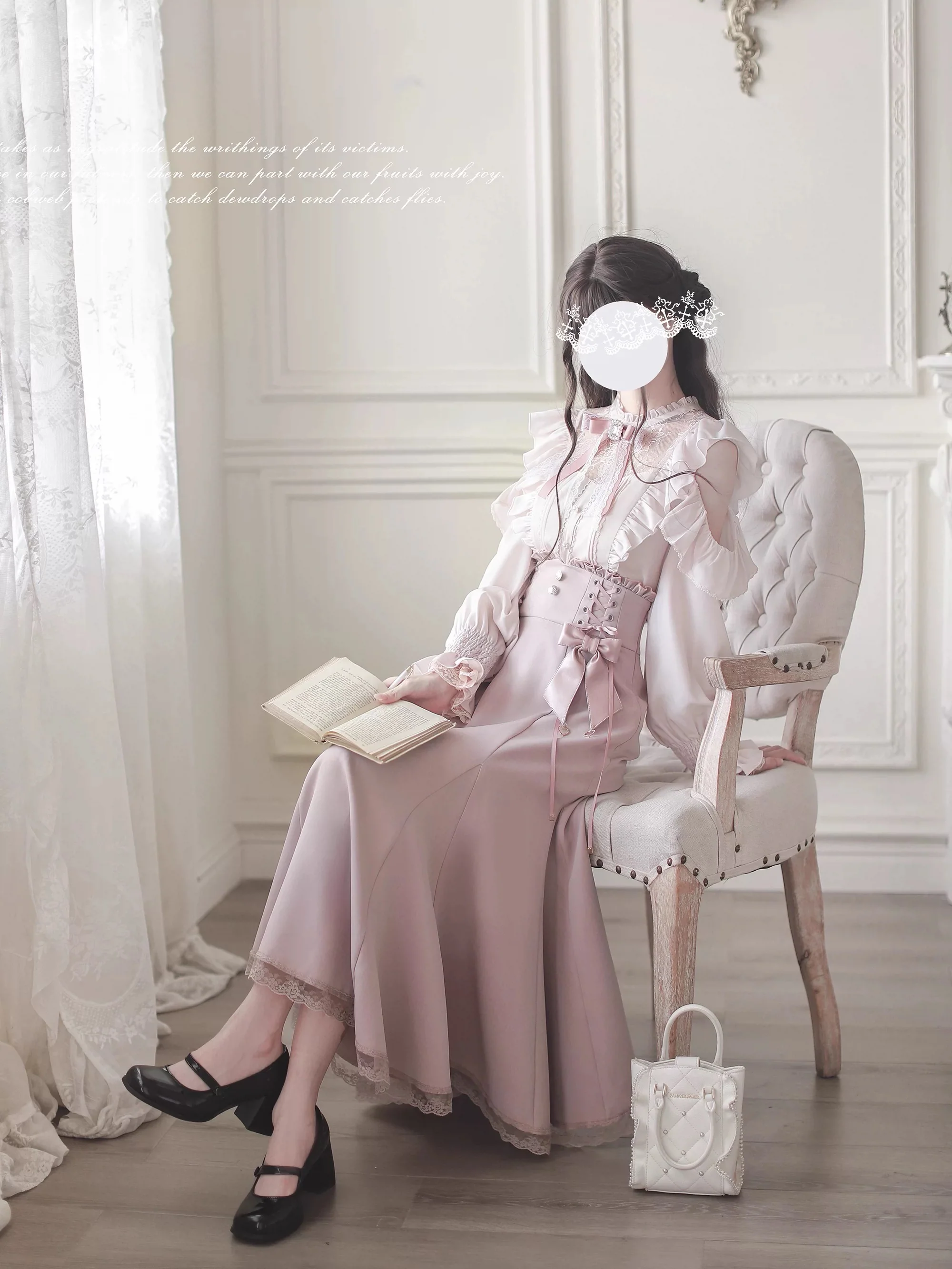 Sweet Pink and White Bow Set HA29744 - Image 6