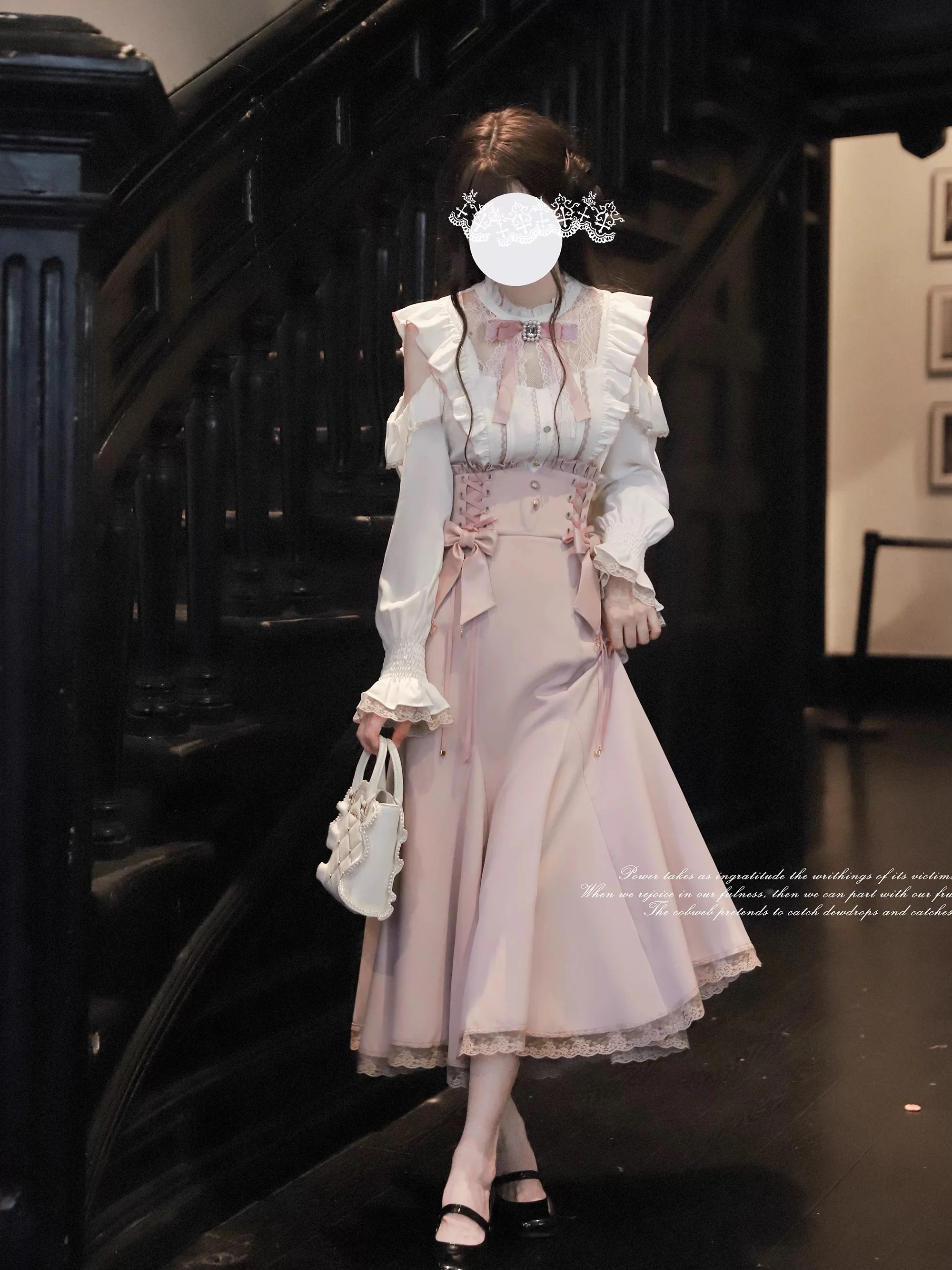 Sweet Pink and White Bow Set HA29744 - Image 7