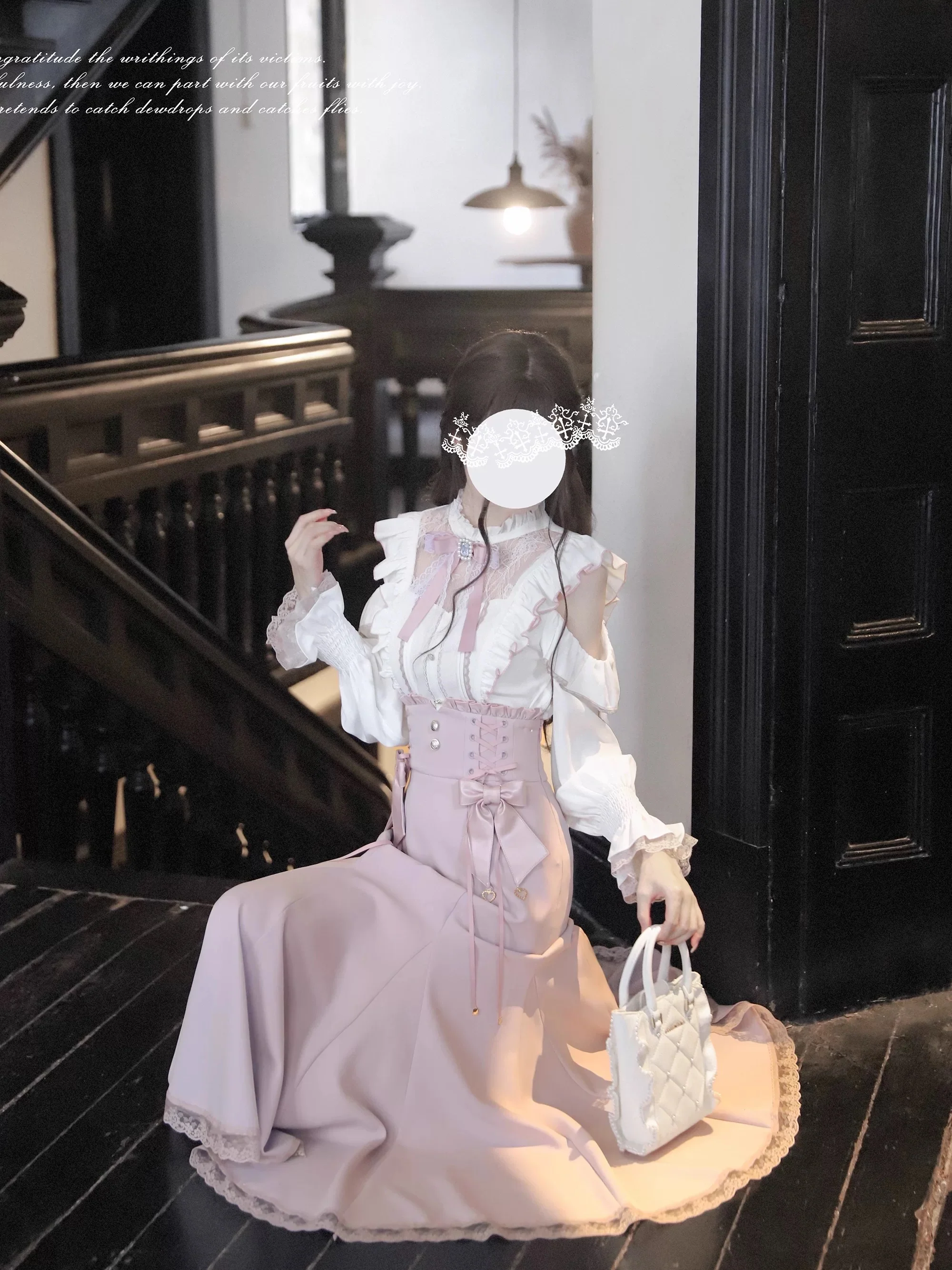Sweet Pink and White Bow Set HA29744 - Image 8
