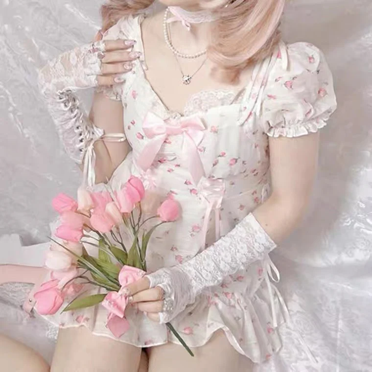Sweet Pink Floral Dress HA0486 - Image 2