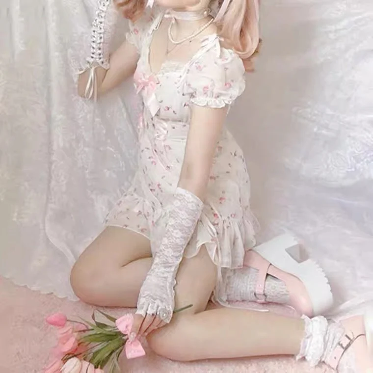 Sweet Pink Floral Dress HA0486 - Image 5