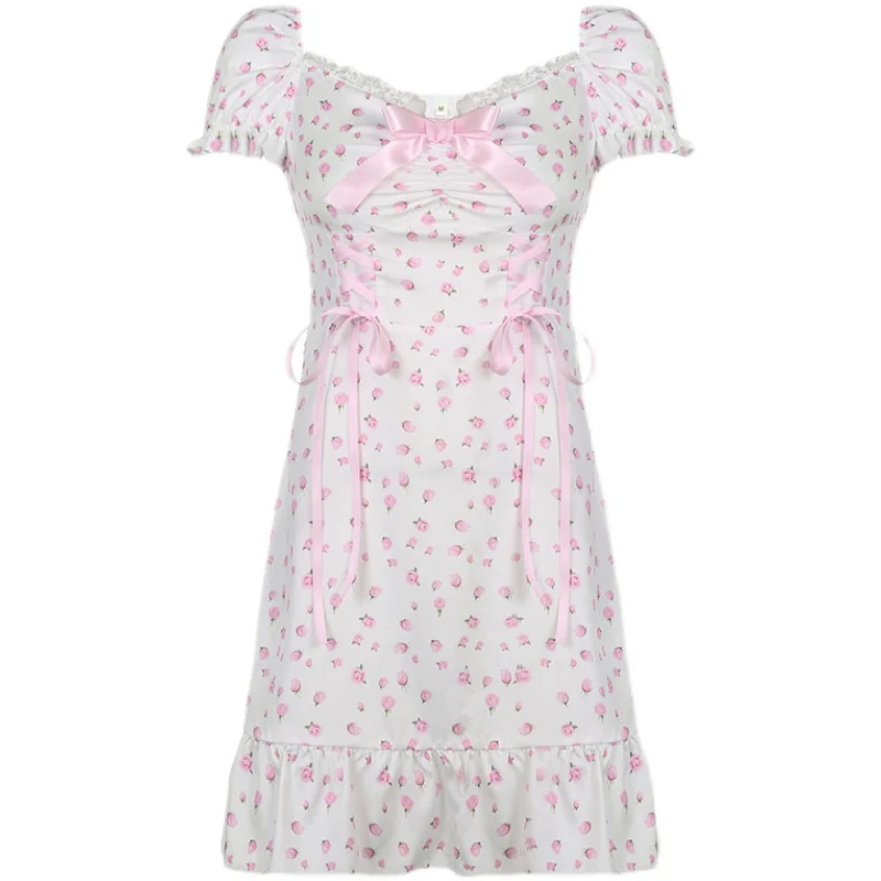 Sweet Pink Floral Dress HA0486 - Image 6