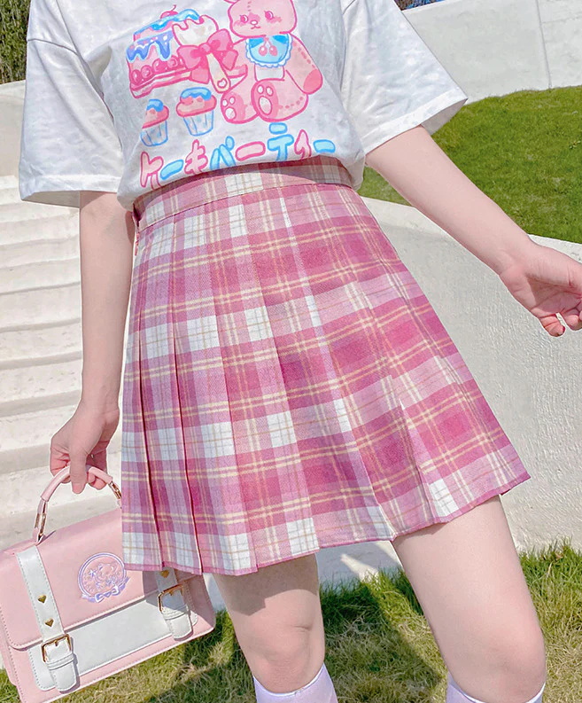 Sweet Plaid Pleated Skirt   HA0501 - Image 10