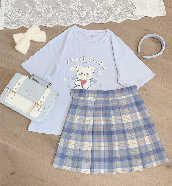Sweet Plaid Pleated Skirt   HA0501 - Image 4
