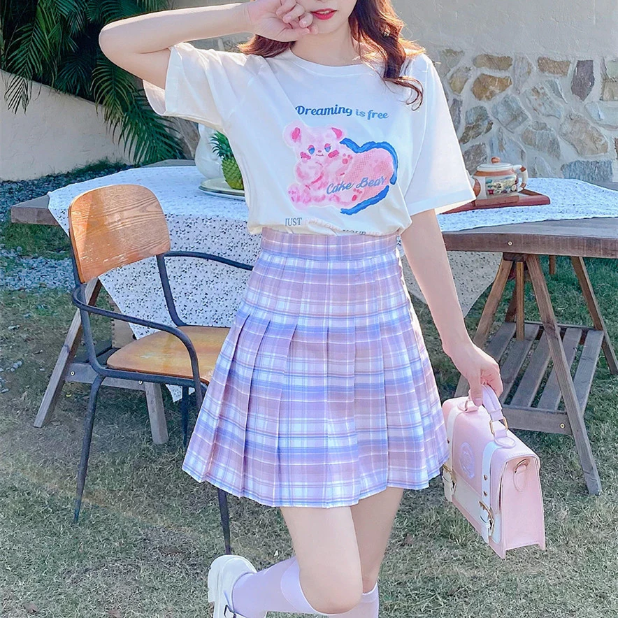 Sweet Plaid Pleated Skirt   HA0501 - Image 8