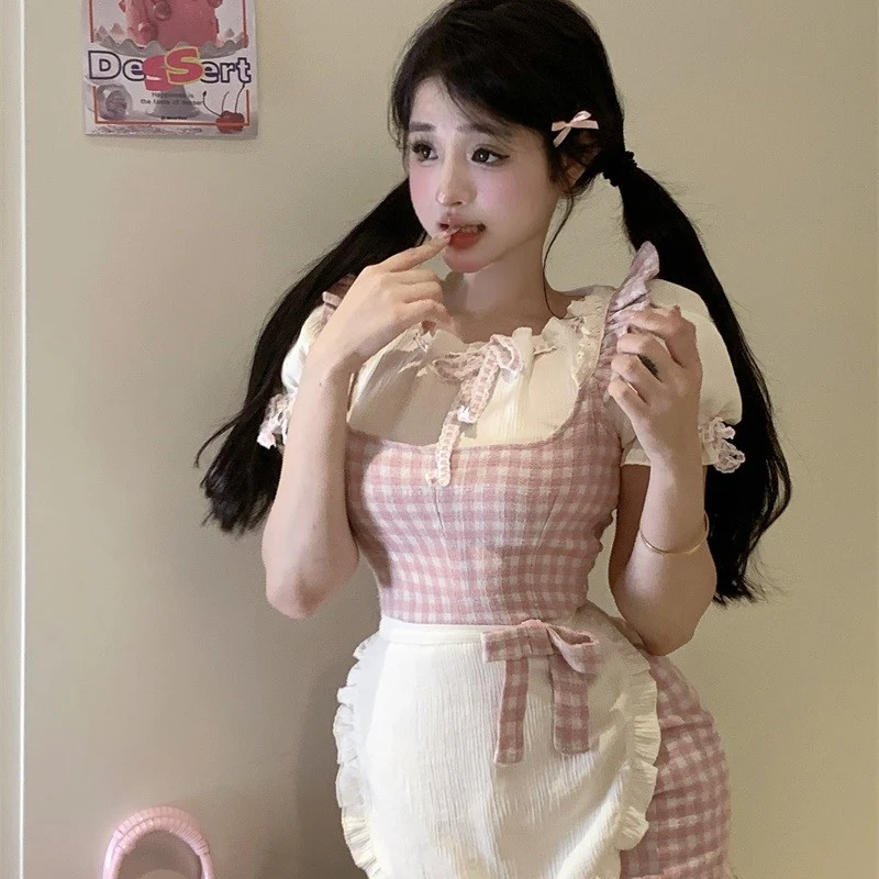 Sweet Plaid Sling Dress HA1945 - Image 3