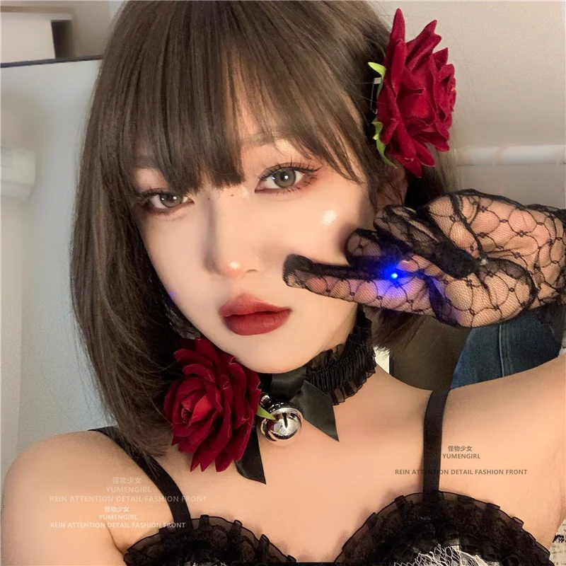 Sweet red rose hair clip   HA1412 - Image 4