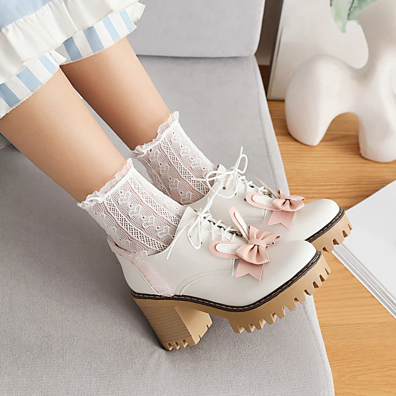 Sweet round toe chunky heel women's shoes  HA0528 - Image 3