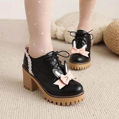 Sweet round toe chunky heel women's shoes  HA0528 - Image 6