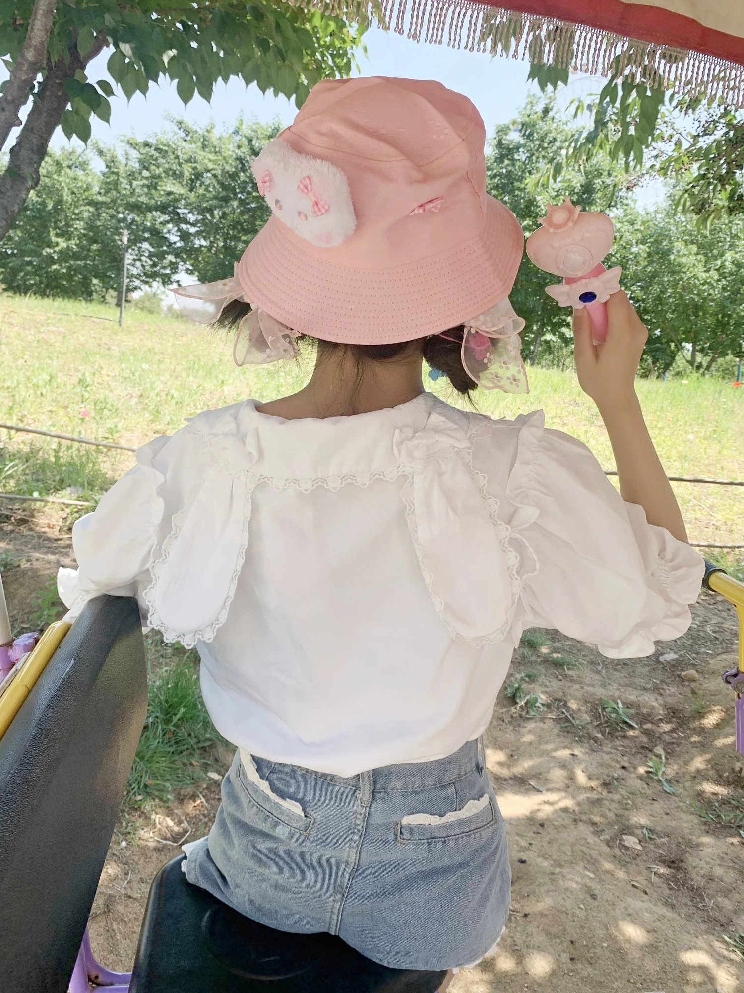 Sweet Short Sleeve White Shirt HA0855 - Image 2