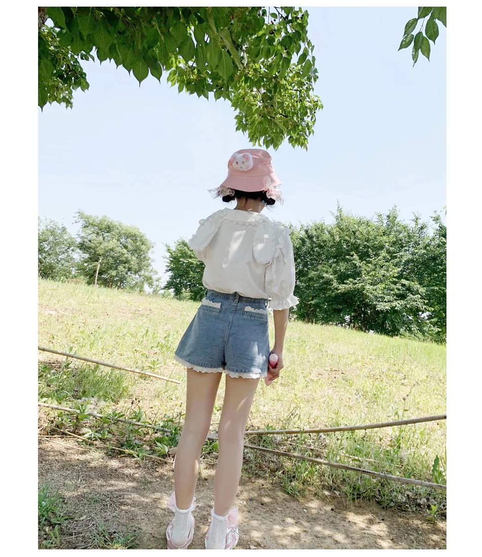 Sweet Short Sleeve White Shirt HA0855 - Image 5