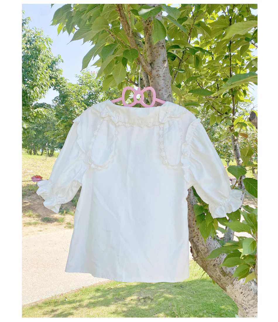 Sweet Short Sleeve White Shirt HA0855 - Image 6