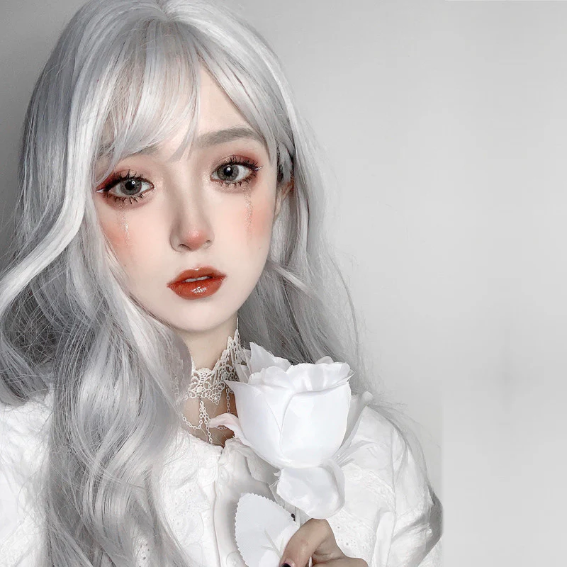 Silver Big Wavy Long Curly Hair   HA0681 - Image 2