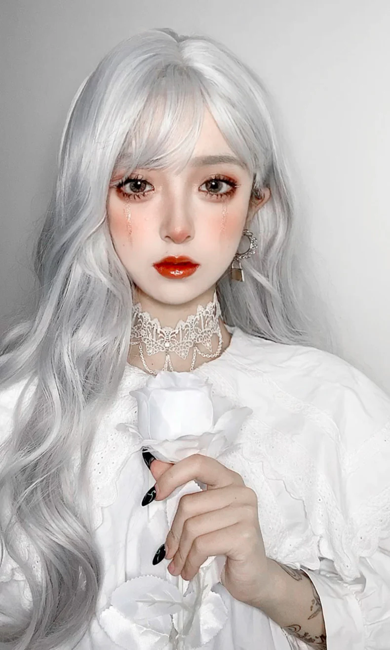 Silver Big Wavy Long Curly Hair   HA0681 - Image 3