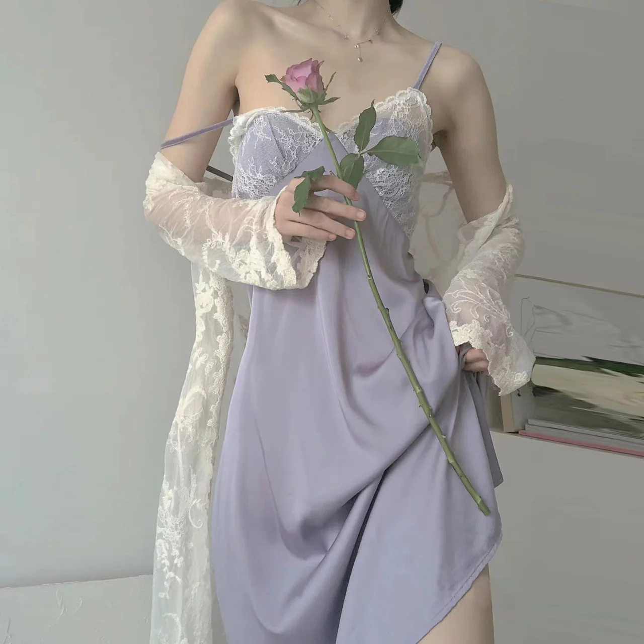 Purple slip dress HA0380 - Image 3