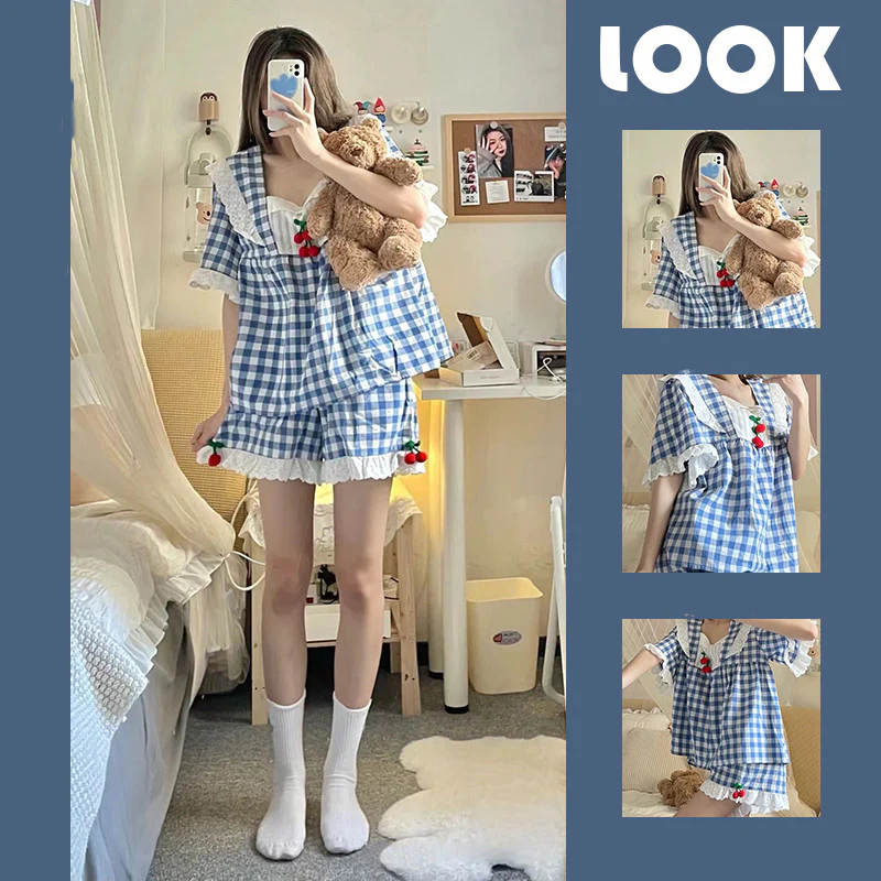 Sweet Square Neck Short Sleeve Dress Set   HA0543 - Image 3