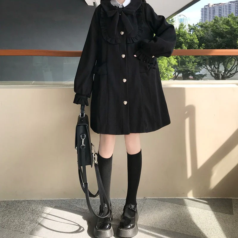 Sweet Thick Lace Bow Coat   HA1459 - Image 3