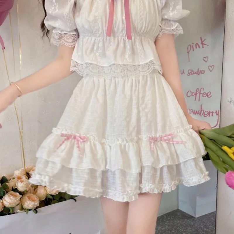 Sweet White Cake Skirt A-Line Skirt  HA0642 - Image 4