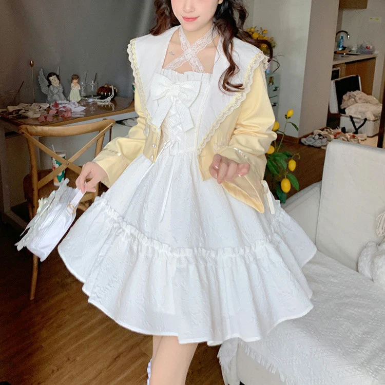 Sweet White Slip Dress Bow Dress  HA0757 - Image 4