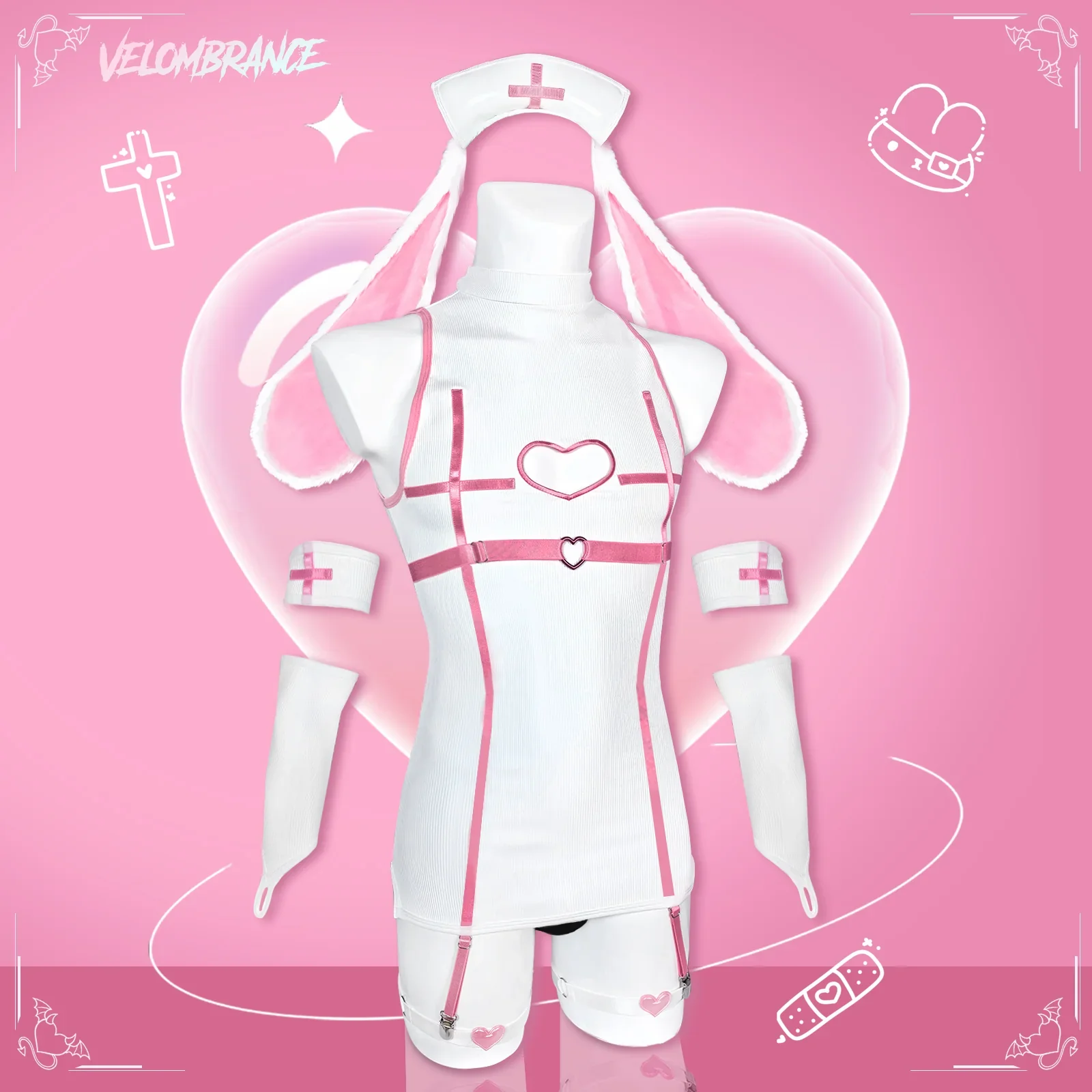 Pre-sale Sweetheart Bunny Nurse Dress (8-Piece Set) AS49 - Image 3