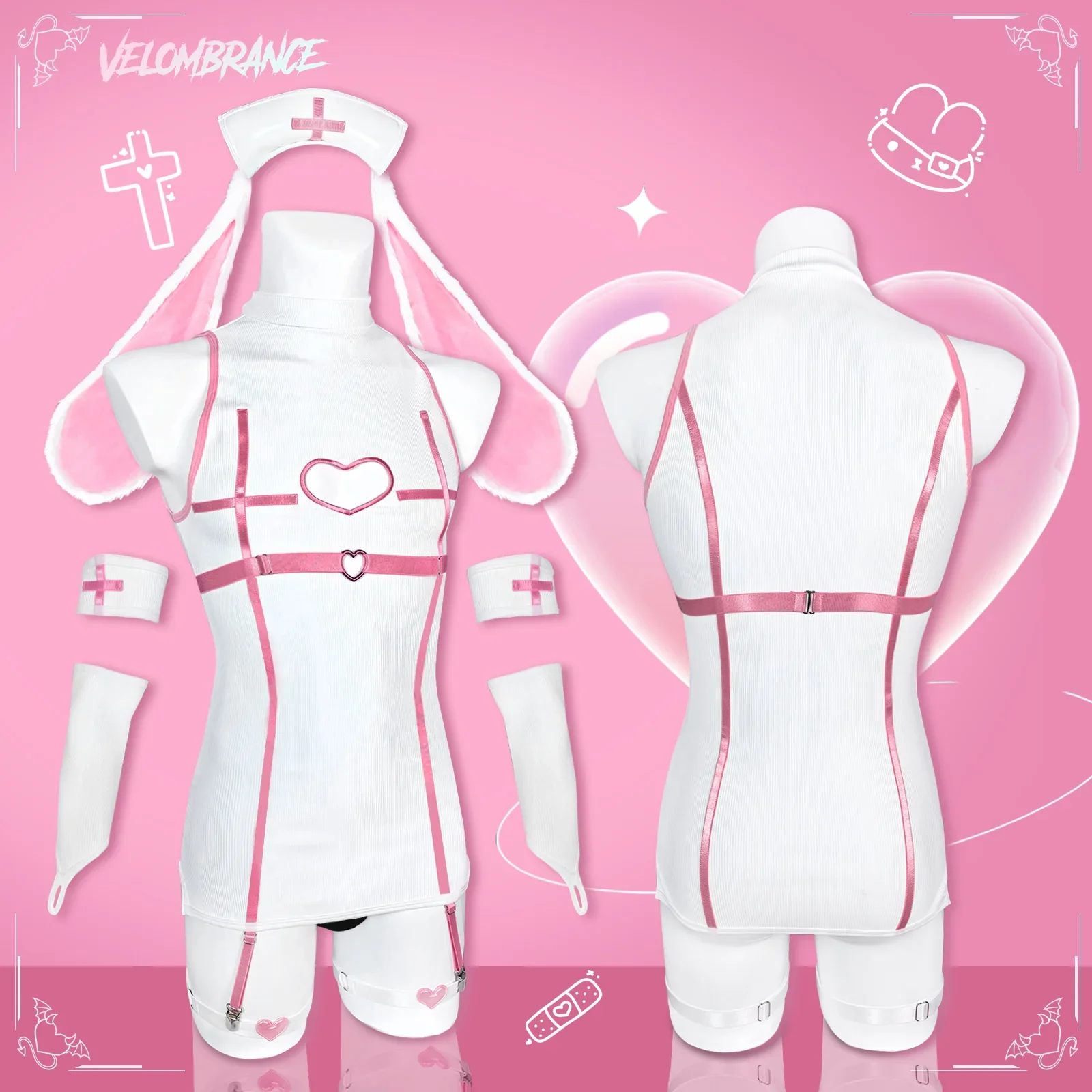 Pre-sale Sweetheart Bunny Nurse Dress (8-Piece Set) AS49 - Image 4