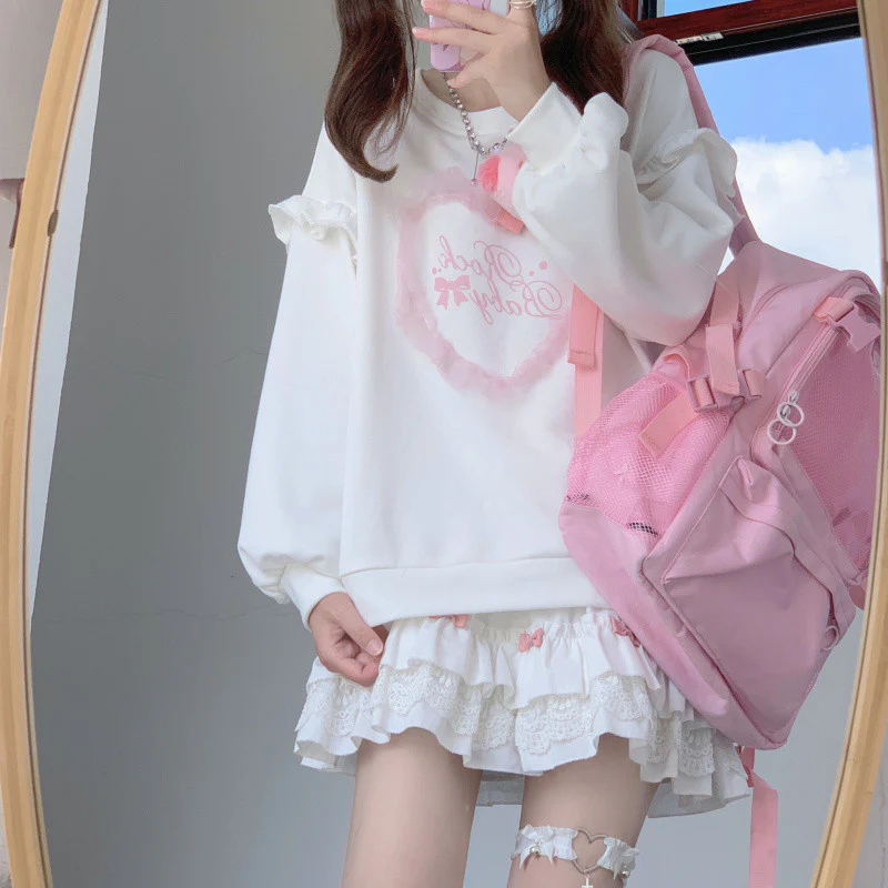 Sweetheart Letters Long Sleeve Sweatshirt    HA1065 - Image 2