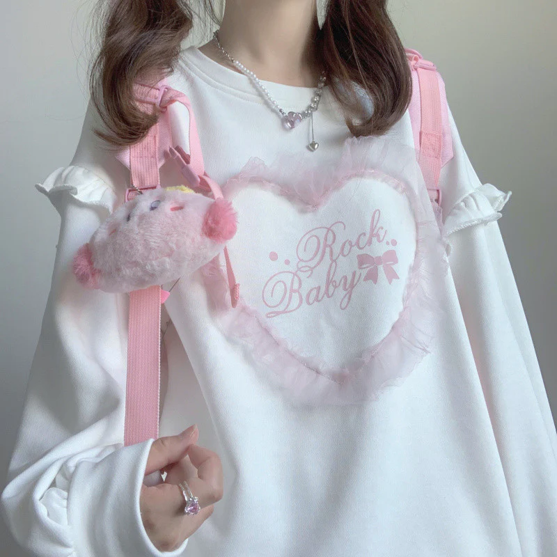 Sweetheart Letters Long Sleeve Sweatshirt    HA1065 - Image 3