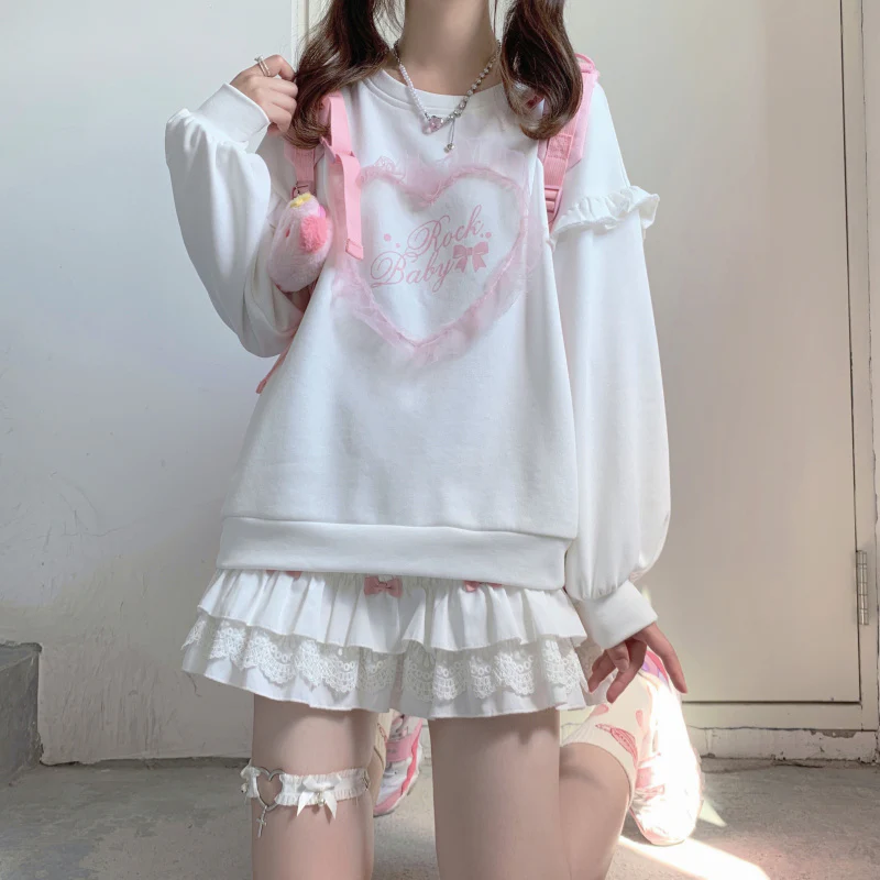 Sweetheart Letters Long Sleeve Sweatshirt    HA1065 - Image 4