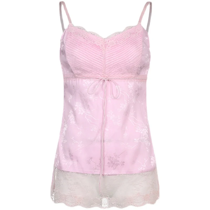 Sweetheart Pink Lace Sling Top    HA0638 - Image 5