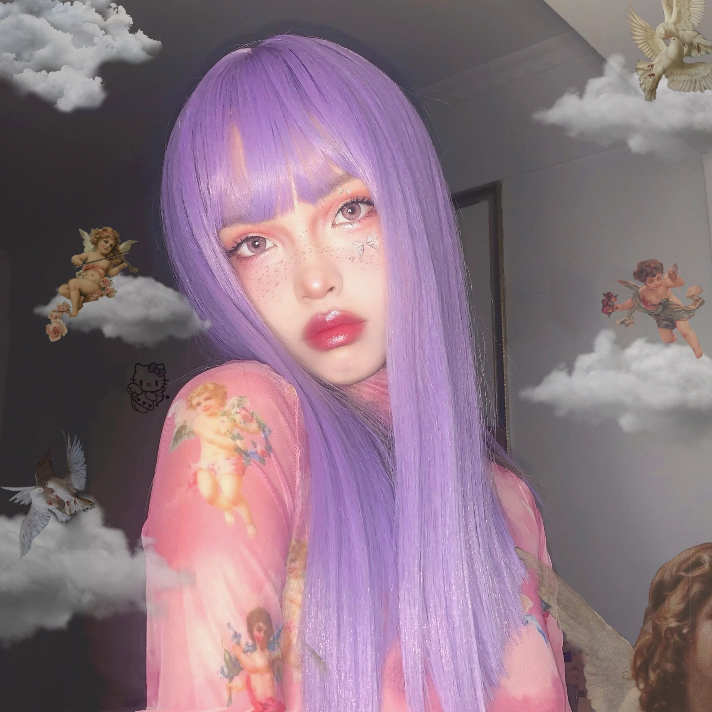 Taro Purple Smooth Long Straight Hair HA0247 - Image 2