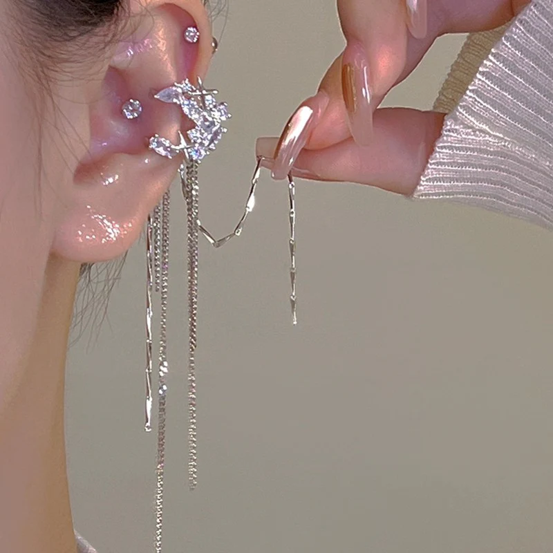 Tassel square round ear clip   HA1866 - Image 3