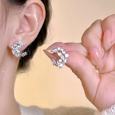 Tassel square round ear clip   HA1866 - Image 5