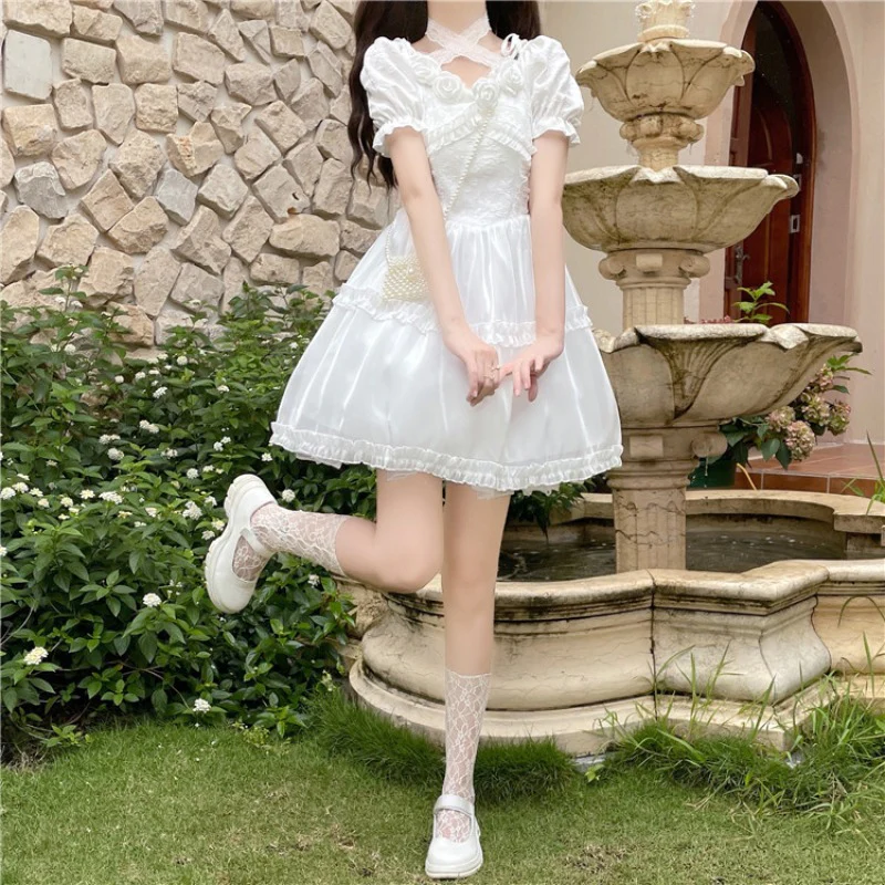 White Lace dress HA0957 - Image 5